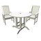Highwood Usa Lehigh 3pc Round Outdoor Patio Furniture Dining Set AD-DNL36-WHE - alternate 1
